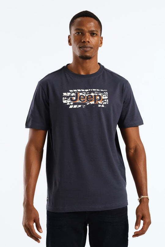 Detail Background Graphic Tee - Navy
