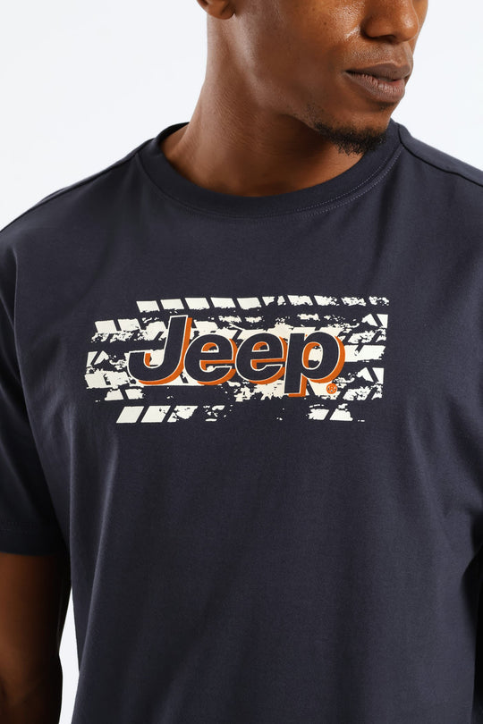 Detail Background Graphic Tee - Navy