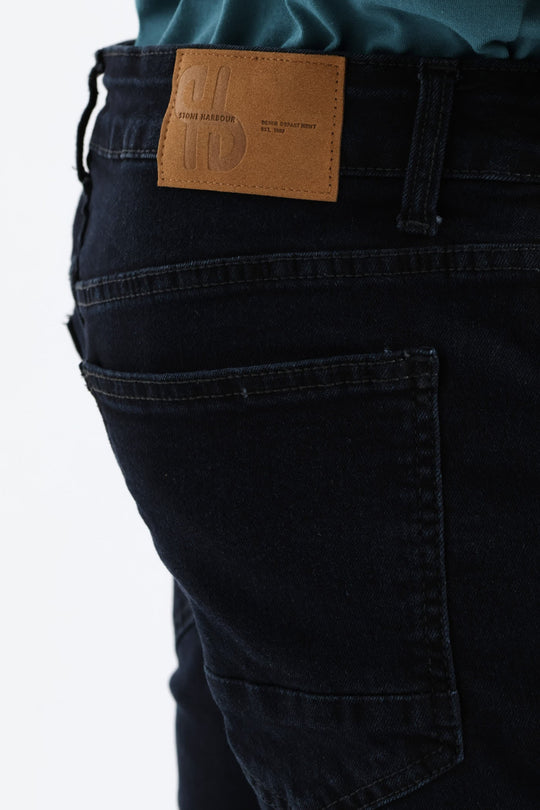 Straight Stretch Denim - Blue/Black