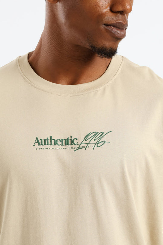 Photo Topographic Mt Front & Back Tee - Taupe