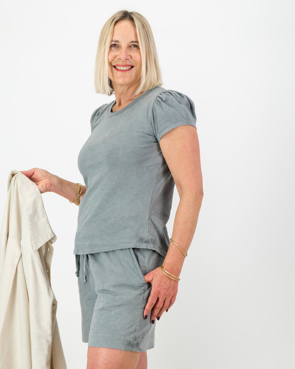 Puff Sleeve Cotton T-Shirt