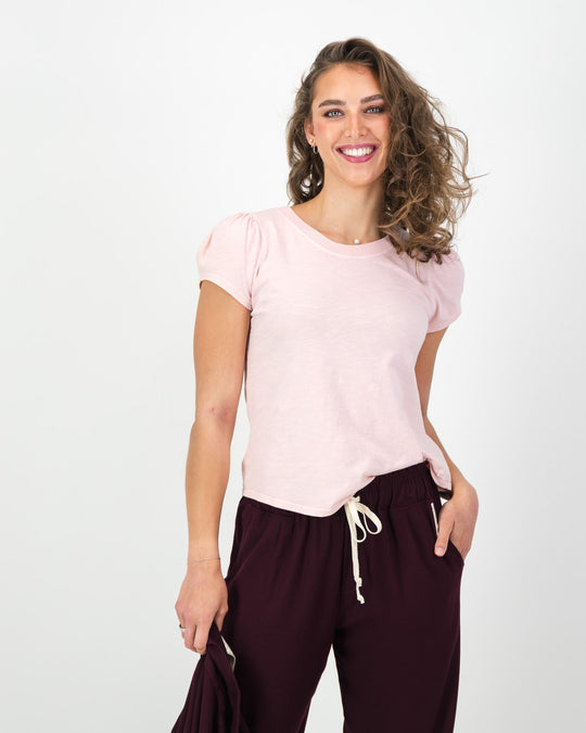 Puff Sleeve Cotton T-Shirt